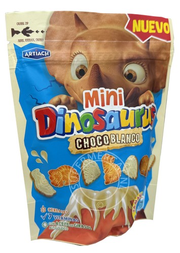 Artiach Mini Dinosaurus Choco Blanco koekjes komen rechtstreeks uit Spanje en staan bekend om de geweldige en kenmerkende smaak