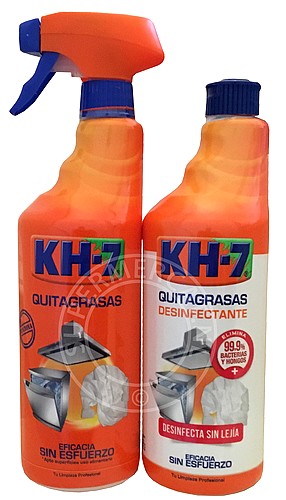 Deze speciale set KH-7 Quitagrasas y Desinfectante is extra voordelig en eenvoudig te gebruiken dankzij de handige verstuiver