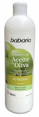 Deze extra grote flacon met Babaria Champu de Aceite de Oliva shampoo komt rechtstreeks uit Spanje