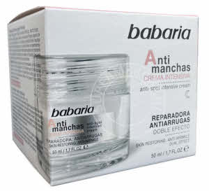 Babaria Crema Intensiva Anti Manchas nachtcrème vermindert vlekjes in de huid en heeft een verzorgend effect