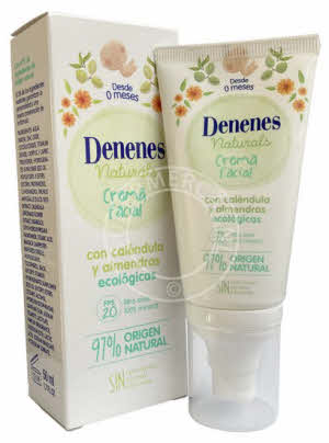Denenes Naturals Crema Facial gezichtscrème is samengesteld met biologische ingredienten en bevat tevens een FPS20 filter voor een goede bescherming tegen de zon