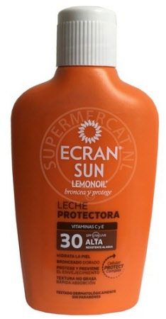 Deze handige flacon Ecran Lemonoil Leche Protectora Factor 30 zonnebrandcrème 200ml is direct uit voorraad leverbaar