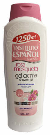 Instituto Espanol Gel Crema Ducha Rosa Mosqueta Bad & Douchegel is samengesteld met rozenbottel voor een optimale verzorging van de huid