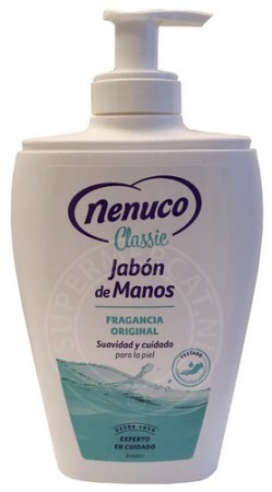 Nenuco Classic Jabon de Manos Fragancia Original handzeep wordt geleverd in deze speciale flacon met een dispenser voor maximaal gemak en doseren