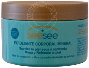 Deze bekende SeeSee Exfoliante Corporal Mineral scrub wordt geleverd in de bekende pot