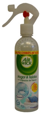 Airwick Nenuco Hogar y Tejidos Freshener / Odour Remover provides a fragrance in your house and can be uses as fabric deodoriser as well