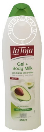 La Toja Gel + Body Milk con Sales Minerales Aguacate Gel + Body Milk supports the natural balance of the skin